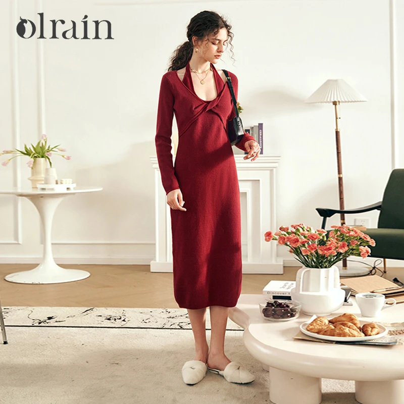 OLrain Women's Elegant Knitted Midi Dress Spring 2026 New Slim-fit Halter Neck Dresses Vintage Design Simple Female O23DL85380
OLrain Women's Elegant Knitted Midi Dress Spring 2026 New Slim-fit Halter Neck Dresses Vintage Design Simple Female O23DL85380