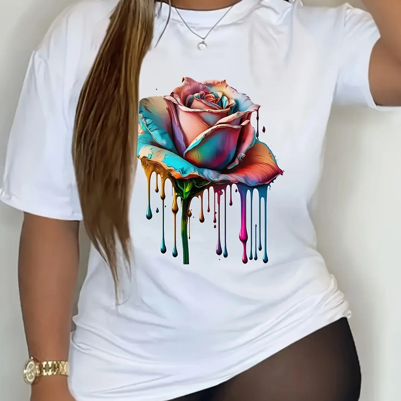 2024 Hot Sale Rose Print Round Neck T-shirt Spring/summer Casual Short-sleeved T-shirt for Women Fashionable Casual Street Wear
2024 Hot Sale Rose Print Round Neck T-shirt Spring/summer Casual Short-sleeved T-shirt for Women Fashionable Casual Street Wear