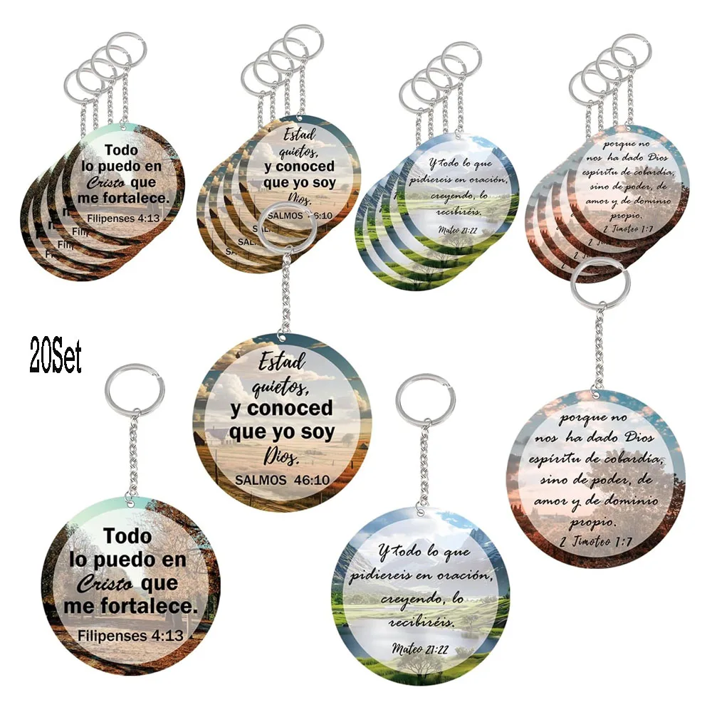20Set Spanish Bible Verses Keychain Hanging Card 2inch Landscape Key Fobs Hanging Key Rings Gifts Key Chains Spiritual Pendant
20Set Spanish Bible Verses Keychain Hanging Card 2inch Landscape Key Fobs Hanging Key Rings Gifts Key Chains Spiritual Pendant