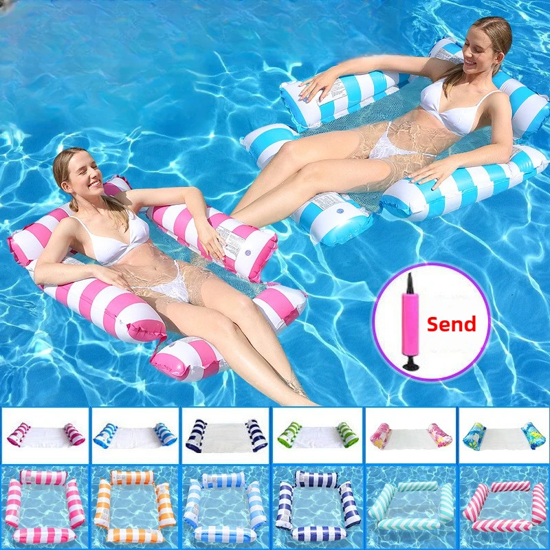 Summer Swim Foldable Striped Inflatable Lounge Hammock Stripe Swimming Pool Parties and Floating Mat Pool Toys Pool Inflatable
Summer Swim Foldable Striped Inflatable Lounge Hammock Stripe Swimming Pool Parties and Floating Mat Pool Toys Pool Inflatable