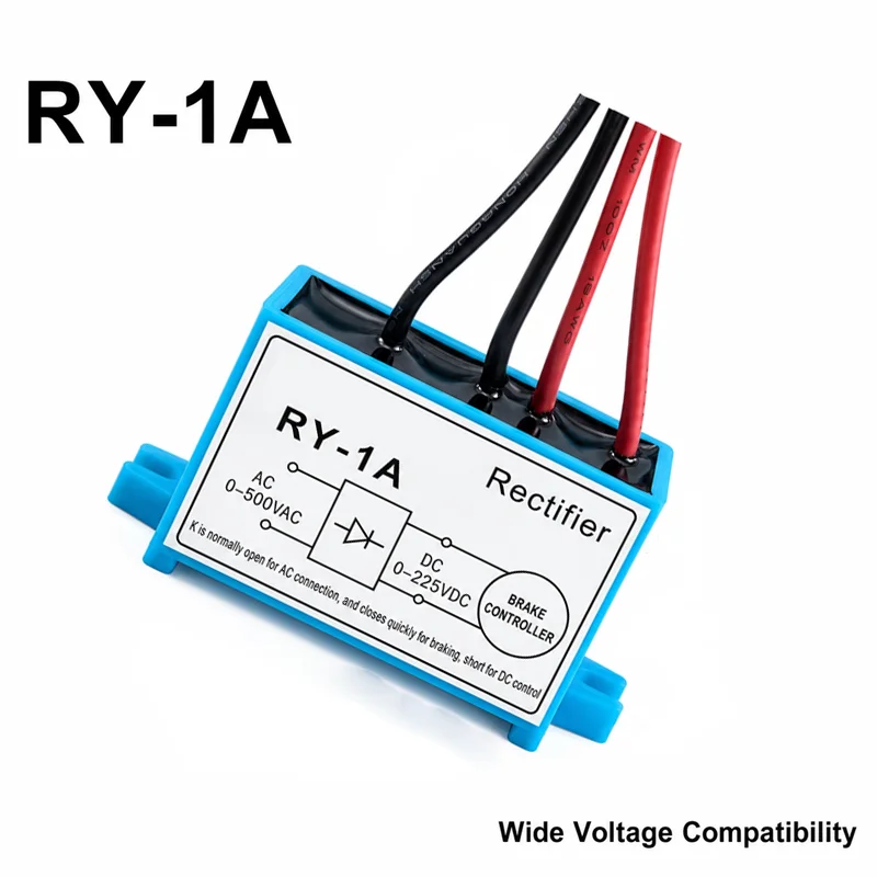 RY-1A Motor Brake Rectifier AC 0-500V to DC 0-225V 1A Half Wave Rectifier Module for Electromagnetic Brake Motor
RY-1A Motor Brake Rectifier AC 0-500V to DC 0-225V 1A Half Wave Rectifier Module for Electromagnetic Brake Motor