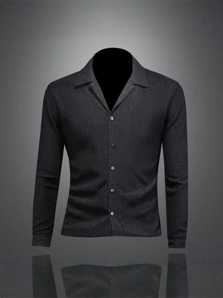 Cuban Collar Long Sleeve Men's Shirt Casual Fold down Collar Business Style Autumn Fashion Polyester Fiber No Iron Treatment
Cuban Collar Long Sleeve Men's Shirt Casual Fold down Collar Business Style Autumn Fashion Polyester Fiber No Iron Treatment