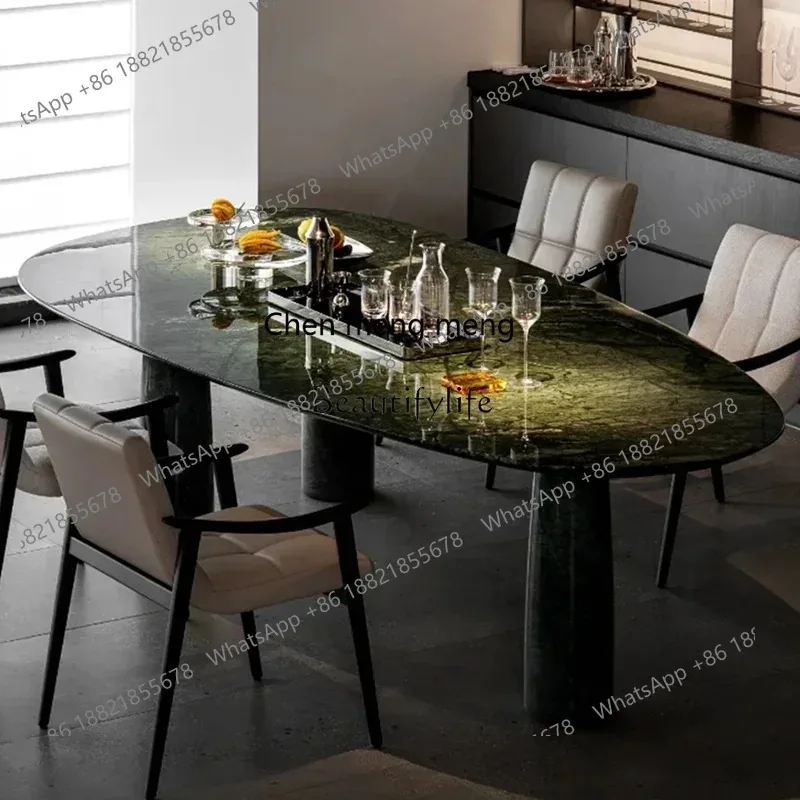 Стиль Натуральный зеленый овальный обеденный стол Современный простой итальянский роскошный круглый обеденный стол из камня ss8617
Стиль Натуральный зеленый овальный обеденный стол Современный простой итальянский роскошный круглый обеденный стол из камня ss8617