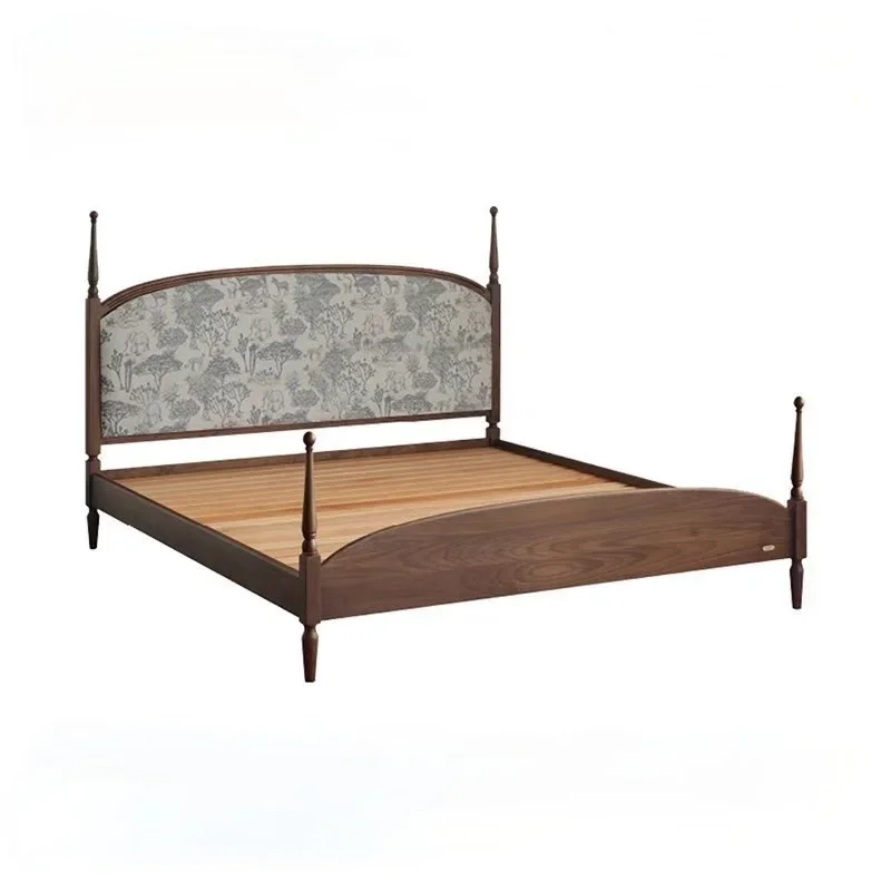 North American retro garden rice soft bag black walnut fabric simple double bed light luxury
North American retro garden rice soft bag black walnut fabric simple double bed light luxury