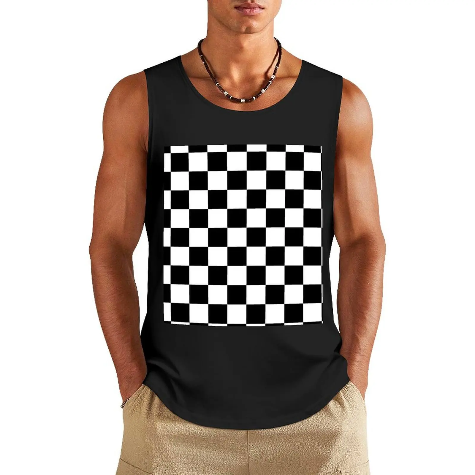 black white checkered Tank Top gym top tops Men's sleeveless t-shirt vests for men
black white checkered Tank Top gym top tops Men's sleeveless t-shirt vests for men