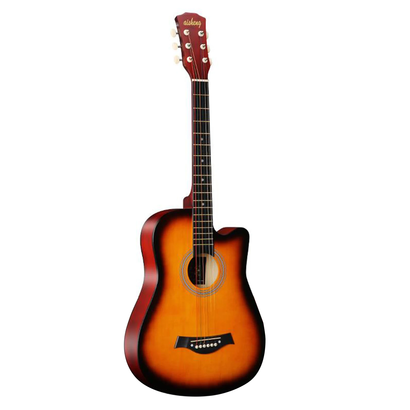 38'' Full Size Adult 6 Strings Cutaway Folk Acoustic Guitar for Students Beginners (Sunset)
38'' Full Size Adult 6 Strings Cutaway Folk Acoustic Guitar for Students Beginners (Sunset)