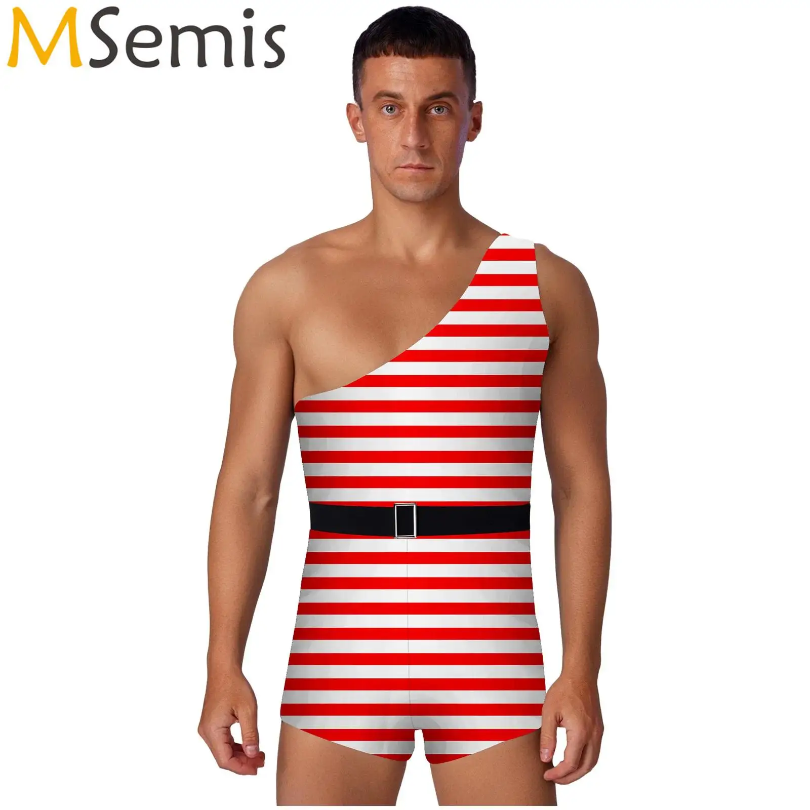 Mens One Shoulder Printed Rompers with Belt Halloween Primitive Cosplay Outfits Bodysuit And Waist Belt Raves Party Costume
Mens One Shoulder Printed Rompers with Belt Halloween Primitive Cosplay Outfits Bodysuit And Waist Belt Raves Party Costume