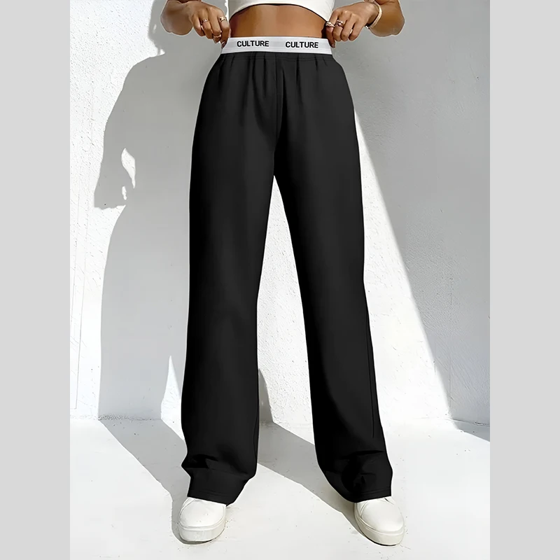Ladies Trousers Four Seasons Trend Letter Belt Comfortable Women's Wide Leg Pants Hundreds of Outer Wear Sweatpants
Ladies Trousers Four Seasons Trend Letter Belt Comfortable Women's Wide Leg Pants Hundreds of Outer Wear Sweatpants