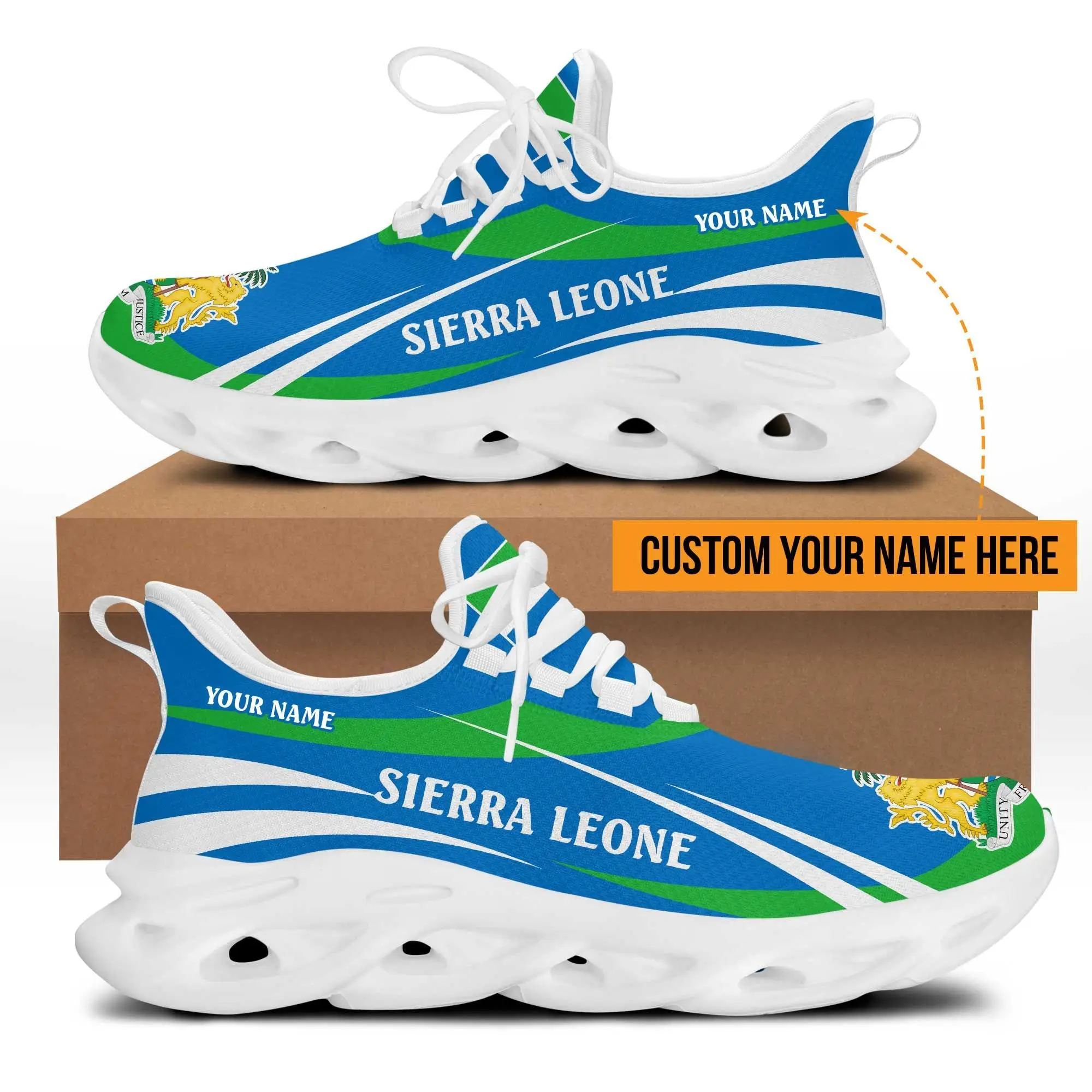 Designer Sneaker Man Flag of Sierra Leone Printed Casual White Running Shoes Fashion Summer Sport Shoe for Male Teenager Boys
Designer Sneaker Man Flag of Sierra Leone Printed Casual White Running Shoes Fashion Summer Sport Shoe for Male Teenager Boys