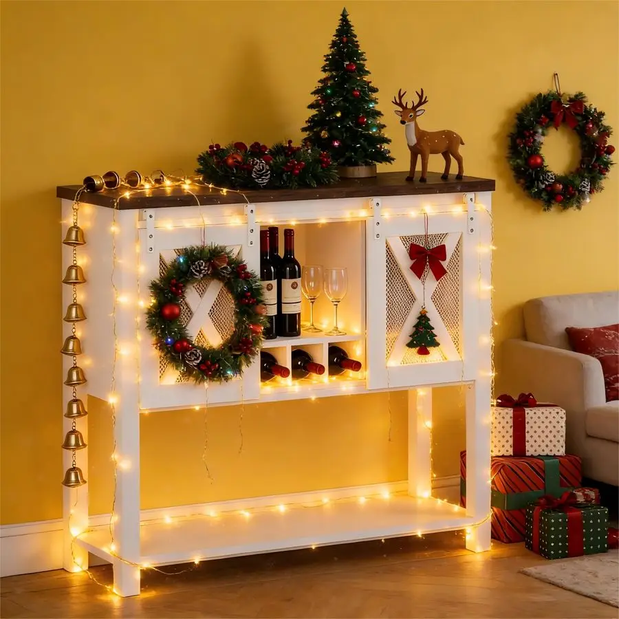 Wine Bar Cabinet with Storage Sliding Barn Door Kitchen Buffet, Wood Sideboard Console with Wine Rack amp Glass Holder for Livi
Wine Bar Cabinet with Storage Sliding Barn Door Kitchen Buffet, Wood Sideboard Console with Wine Rack amp Glass Holder for Livi