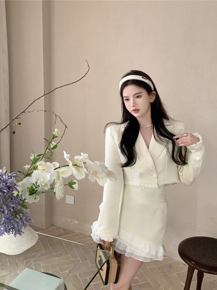 Ele High Waist Two-Piece Set Women's Early Autumn ort Coat with Wood ain High Waist Skirt Sweet Fraance S...
Ele High Waist Two-Piece Set Women's Early Autumn ort Coat with Wood ain High Waist Skirt Sweet Fraance S...
