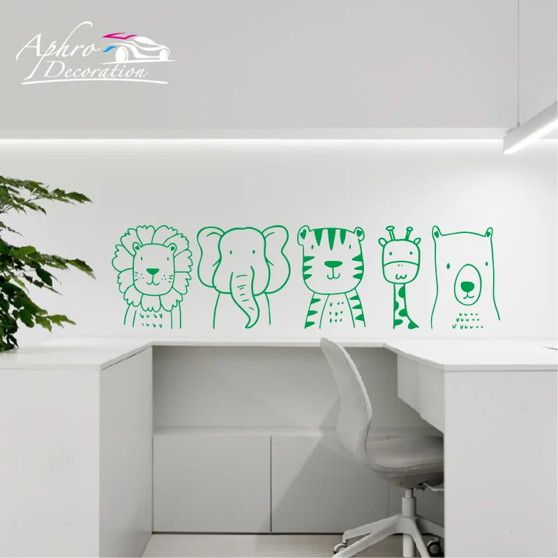 Cartoon Lion Elephant Tiger Giraffe Wall Sticker Baby Nursery Kids Room Wildlife Animal Wall Decal #108
Cartoon Lion Elephant Tiger Giraffe Wall Sticker Baby Nursery Kids Room Wildlife Animal Wall Decal #108