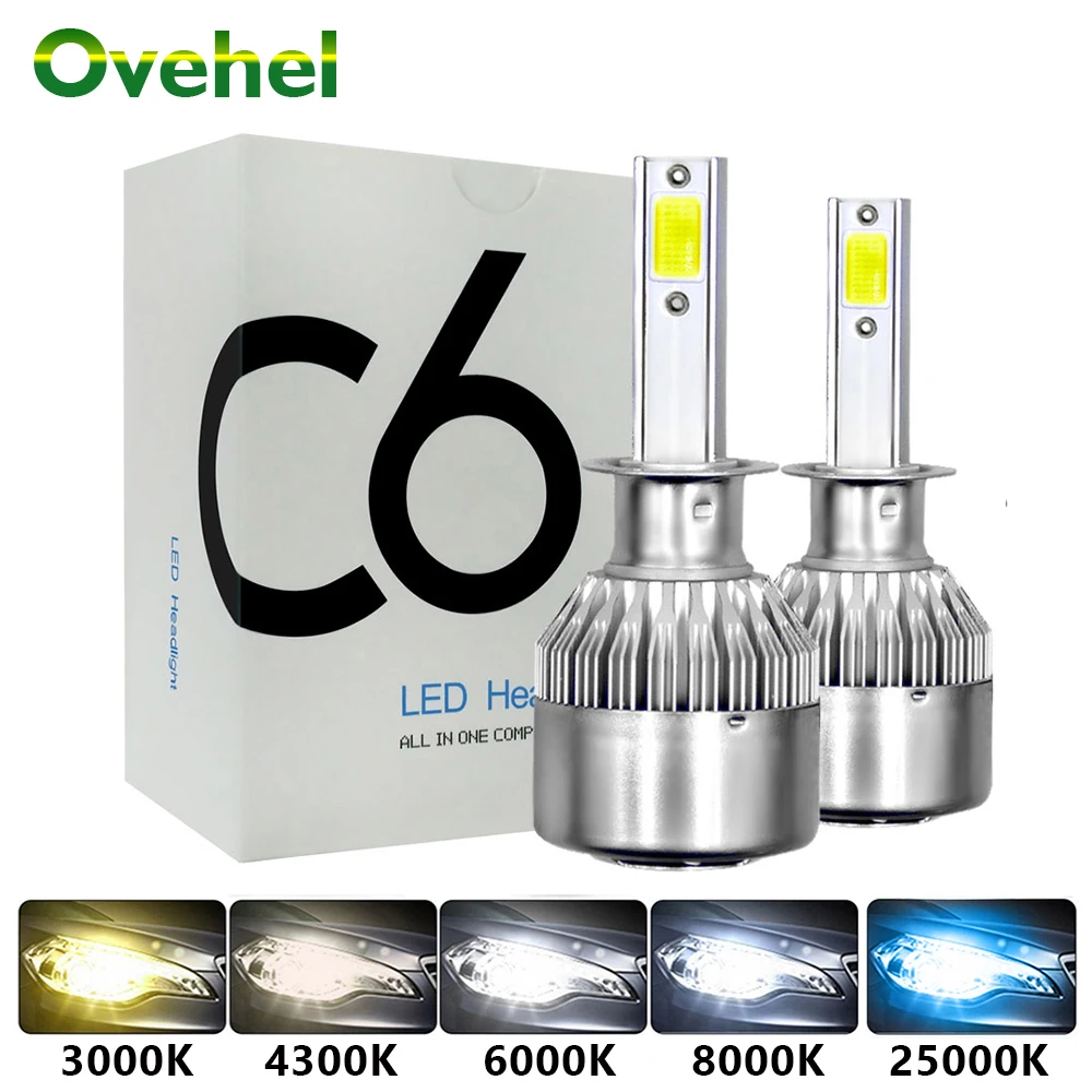 OVEHEL Led Headlight Hulbs LED H7 C6 H1 H3 Car Lights H4 880 H11 HB3 9005 9006 H13 3000k 6000K 72W 12V 8000LM Auto Headlamps
OVEHEL Led Headlight Hulbs LED H7 C6 H1 H3 Car Lights H4 880 H11 HB3 9005 9006 H13 3000k 6000K 72W 12V 8000LM Auto Headlamps