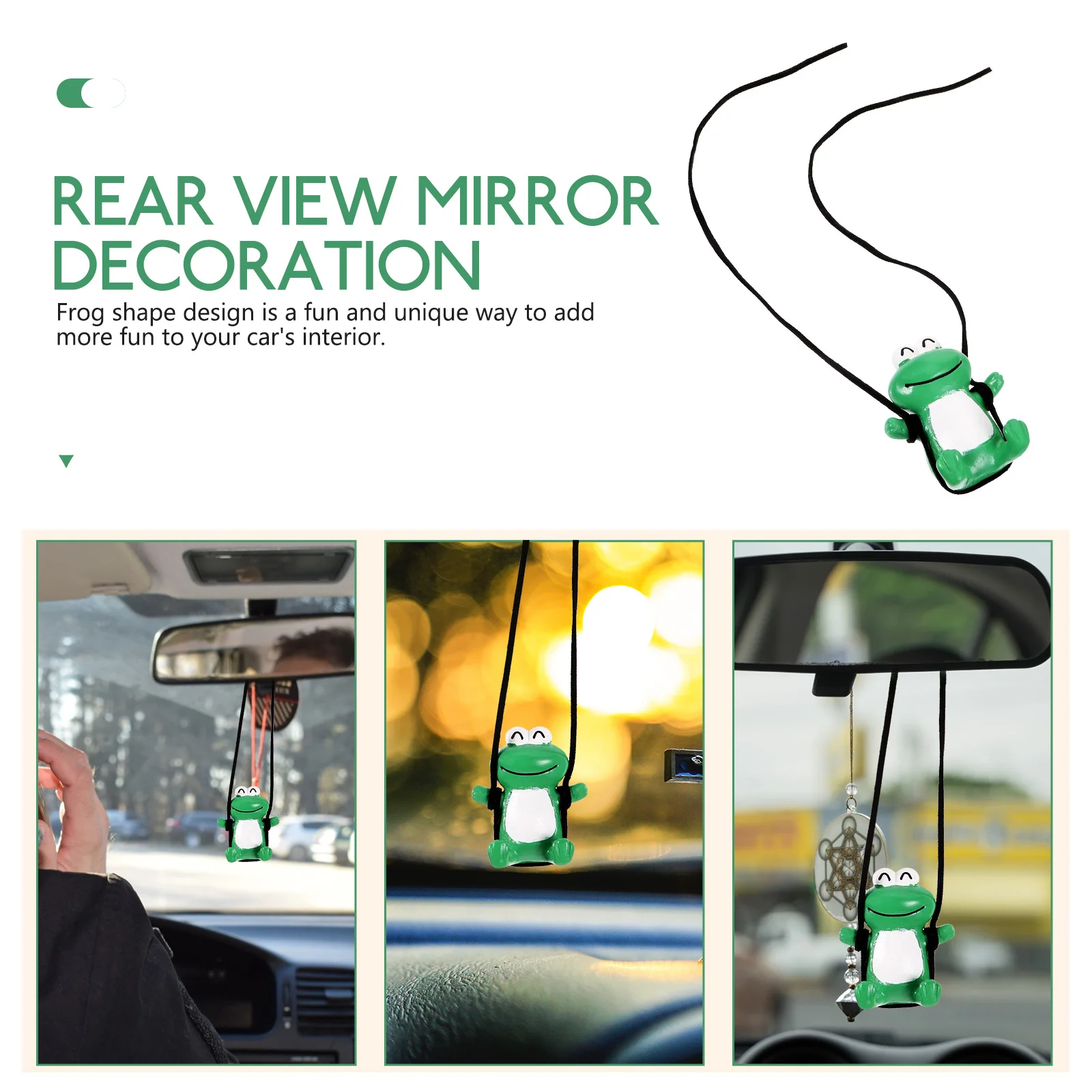 Frog Shape Rear View Mirror Pendant Car Hanging Decoration Cartoon Design Small Lightweight Car Mirror Ornament
Frog Shape Rear View Mirror Pendant Car Hanging Decoration Cartoon Design Small Lightweight Car Mirror Ornament