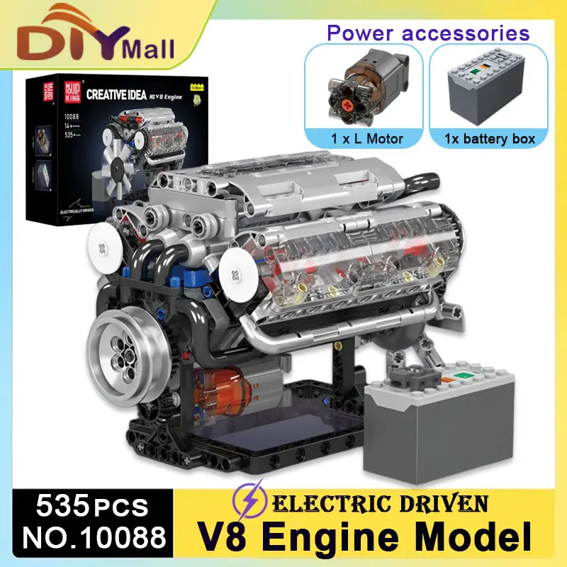 MOLD KING 10088 V8 Модель двигателя Строительный комплект масштаба 1:8 MOC Автомобильный блок двигателя Набор STEM игрушек для взрослых и детей Коллекционный дисплей Подарок
MOLD KING 10088 V8 Модель двигателя Строительный комплект масштаба 1:8 MOC Автомобильный блок двигателя Набор STEM игрушек для взрослых и детей Коллекционный дисплей Подарок