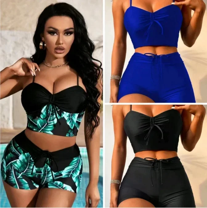 Drawstring Front Shorts Bikinis 2025 High Waist Swimsuit Women Swimwear Female Bathers Bathing Swimming Swim Suit Beachwear
Drawstring Front Shorts Bikinis 2025 High Waist Swimsuit Women Swimwear Female Bathers Bathing Swimming Swim Suit Beachwear