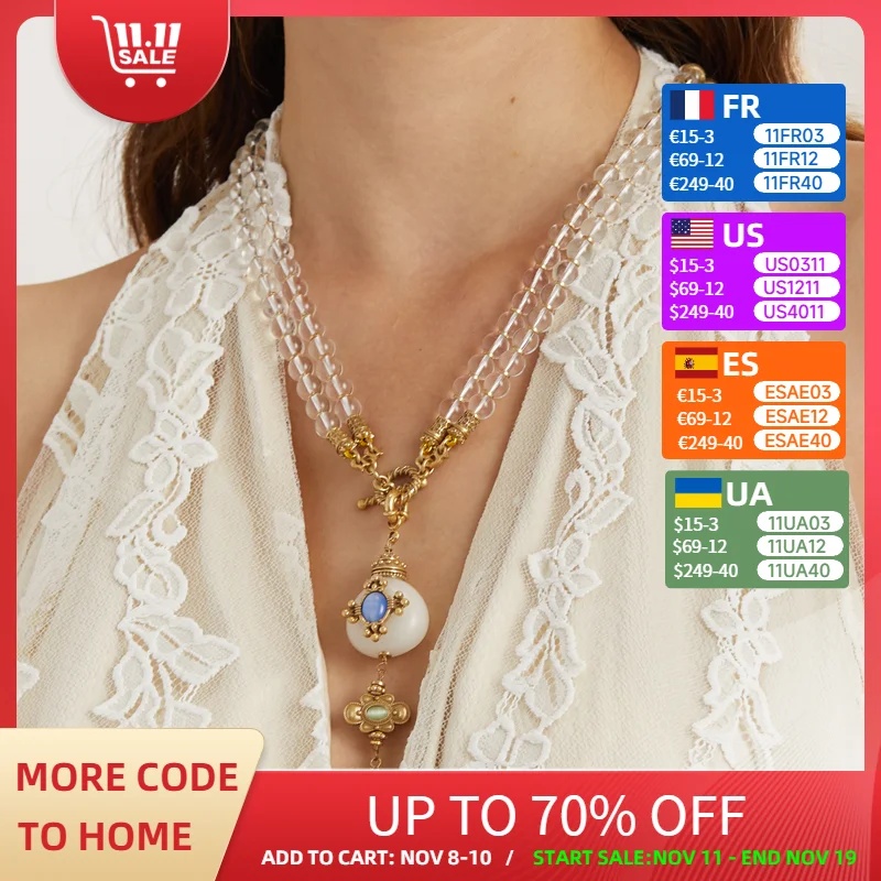 Vintage Layered Beaded Clover Necklace 4 Leaf Bee Pendant Transparent Glass Natural Stone Antique Jewelry Accessories Women 2025
Vintage Layered Beaded Clover Necklace 4 Leaf Bee Pendant Transparent Glass Natural Stone Antique Jewelry Accessories Women 2025