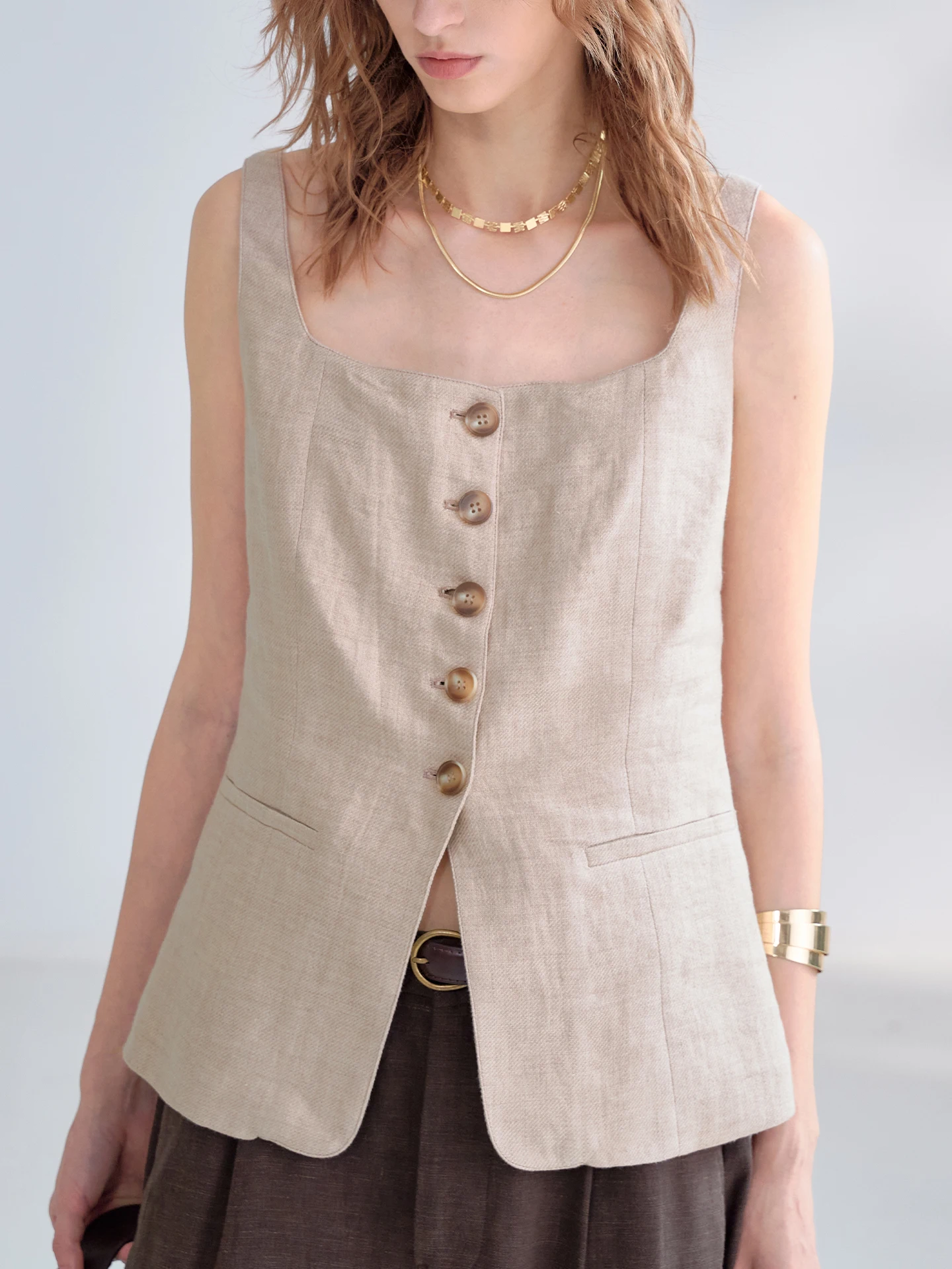 Pure Linen Halter Neck Vest Women's Cool Breathable High End Linen Material Slanted Weave Square Collar Vest Color Woven Top
Pure Linen Halter Neck Vest Women's Cool Breathable High End Linen Material Slanted Weave Square Collar Vest Color Woven Top