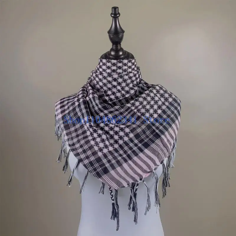 5asd Colorblock Houndstooth Arab Keffiyeh Shemagh Scarf Tassels Lightweight Neck Warmer Cover Desert Scarves Shawl Headwrap
5asd Colorblock Houndstooth Arab Keffiyeh Shemagh Scarf Tassels Lightweight Neck Warmer Cover Desert Scarves Shawl Headwrap