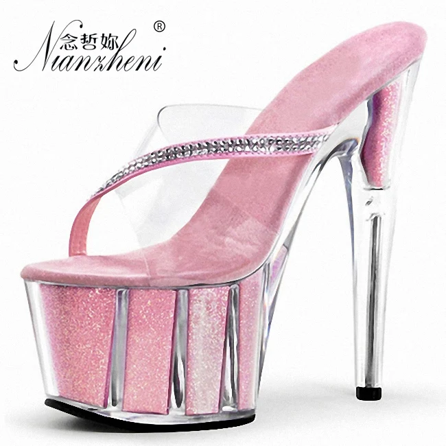 Pink 15cm Flash Powder Gothic Exotic Catwalk Pole Dance Peep Toe Bride Slippers Sexy Fetish Thin Strip Heels Nightclub Big Size
Pink 15cm Flash Powder Gothic Exotic Catwalk Pole Dance Peep Toe Bride Slippers Sexy Fetish Thin Strip Heels Nightclub Big Size