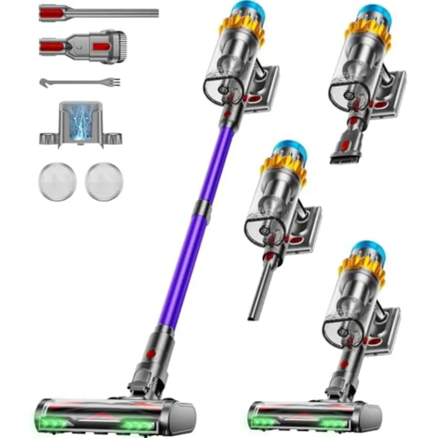 Cordless Vacuum Cleaner for Home, 55KPA 70Min 650W Motor, Self-Stand Stick Vacuum Rechargeable, Anti-Tangle LED Screen, 1.8L Cu
Cordless Vacuum Cleaner for Home, 55KPA 70Min 650W Motor, Self-Stand Stick Vacuum Rechargeable, Anti-Tangle LED Screen, 1.8L Cu
