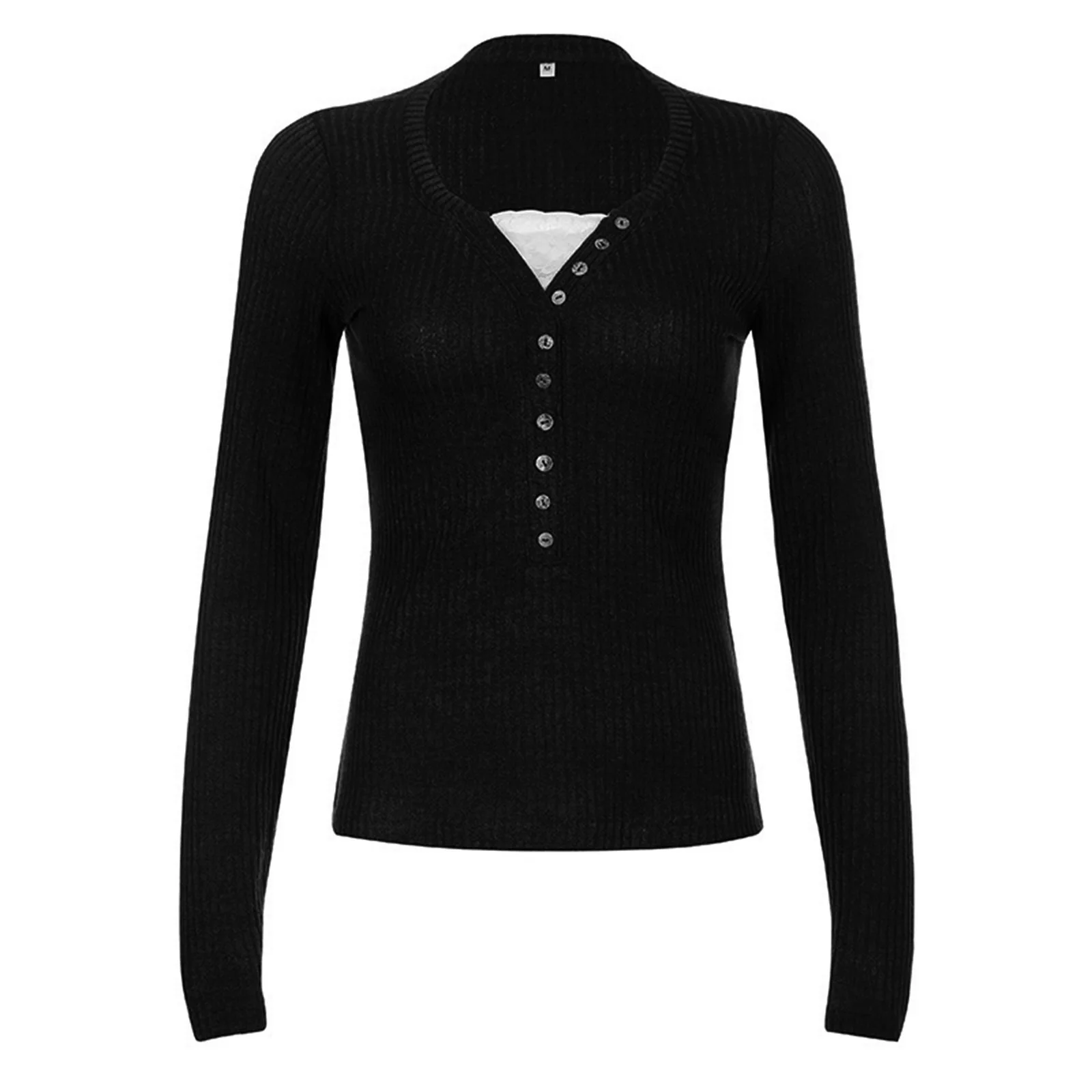 FL 2025 New Women's Button Front Knit Tops Long Sleeve Lace Patchwork Slim Fit Sweater Fall Fairy Grunge Gothic Y2K Clothes
FL 2025 New Women's Button Front Knit Tops Long Sleeve Lace Patchwork Slim Fit Sweater Fall Fairy Grunge Gothic Y2K Clothes