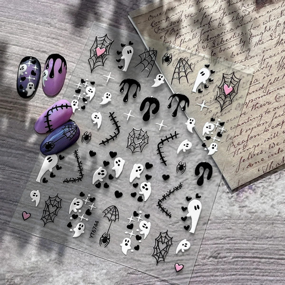 Fashionable 3D Halloween Series Dark Wind relief nail stickers, DIY nail art stickers embossing, nail beauty decoration stickers, holiday party decorations, 1PC
Fashionable 3D Halloween Series Dark Wind relief nail stickers, DIY nail art stickers embossing, nail beauty decoration stickers, holiday party decorations, 1PC