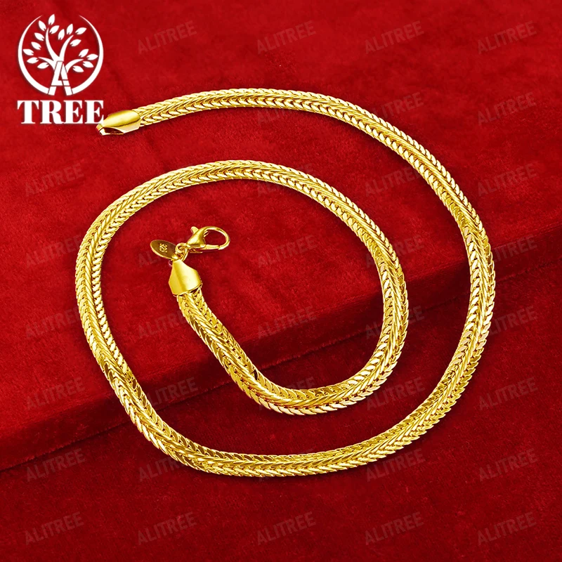 High Quality 18k Gold Necklace 6mm Geometric Chain Men And Women Party Trend Fashion New Jewelry Anniversary Gift Accessories
High Quality 18k Gold Necklace 6mm Geometric Chain Men And Women Party Trend Fashion New Jewelry Anniversary Gift Accessories