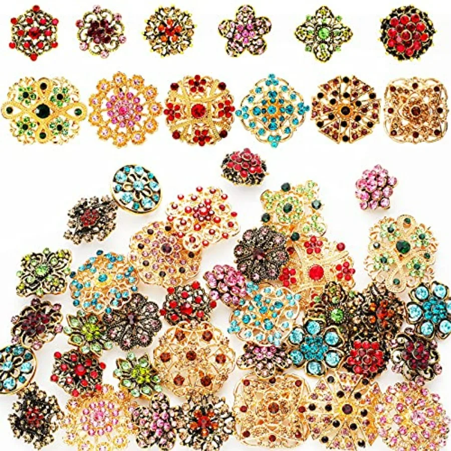 MTLEE 36 Pieces Rhinestone Brooches for Women Mixed Color Flower Brooches and Crystal Pins for Women Bulk Decorative Costume Je
MTLEE 36 Pieces Rhinestone Brooches for Women Mixed Color Flower Brooches and Crystal Pins for Women Bulk Decorative Costume Je