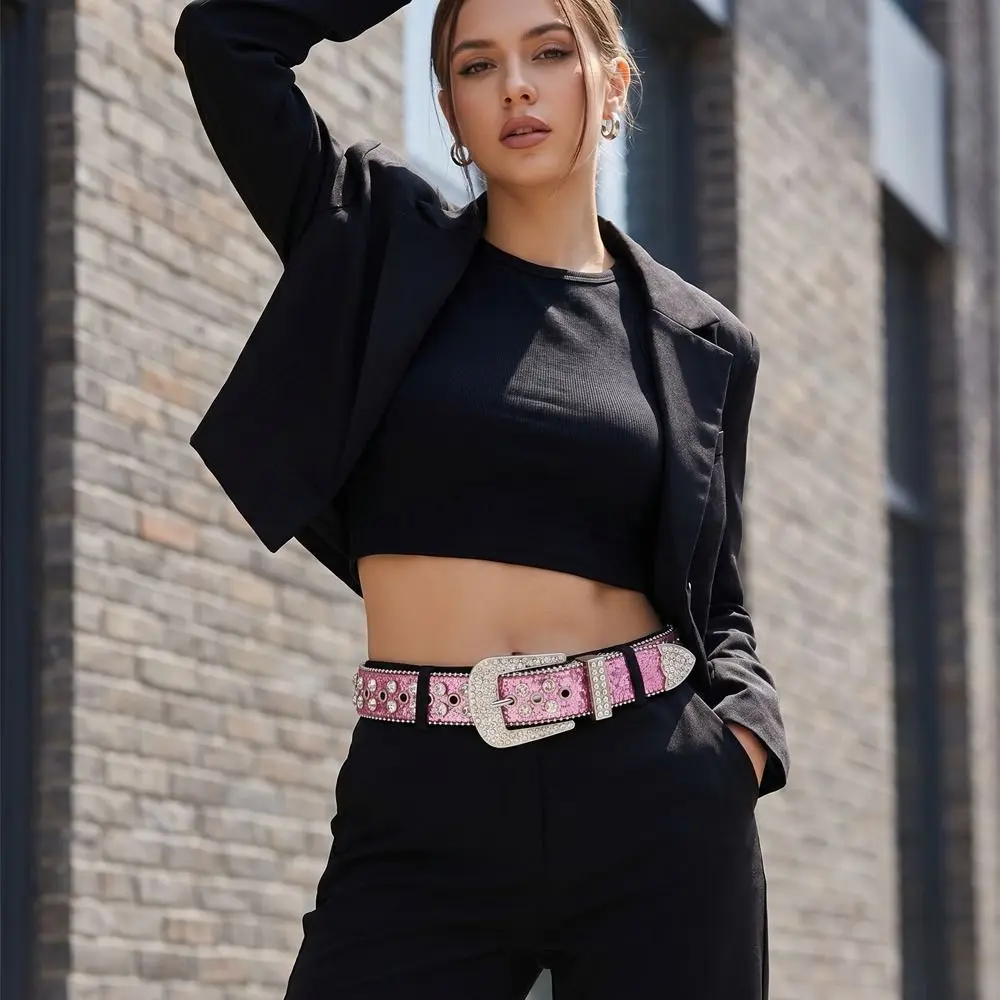 Punk PU Leather Rhinestone Belts Spicy Girl Blingbling Rivet Belt Silver Alloy Women Waistband Men
Punk PU Leather Rhinestone Belts Spicy Girl Blingbling Rivet Belt Silver Alloy Women Waistband Men