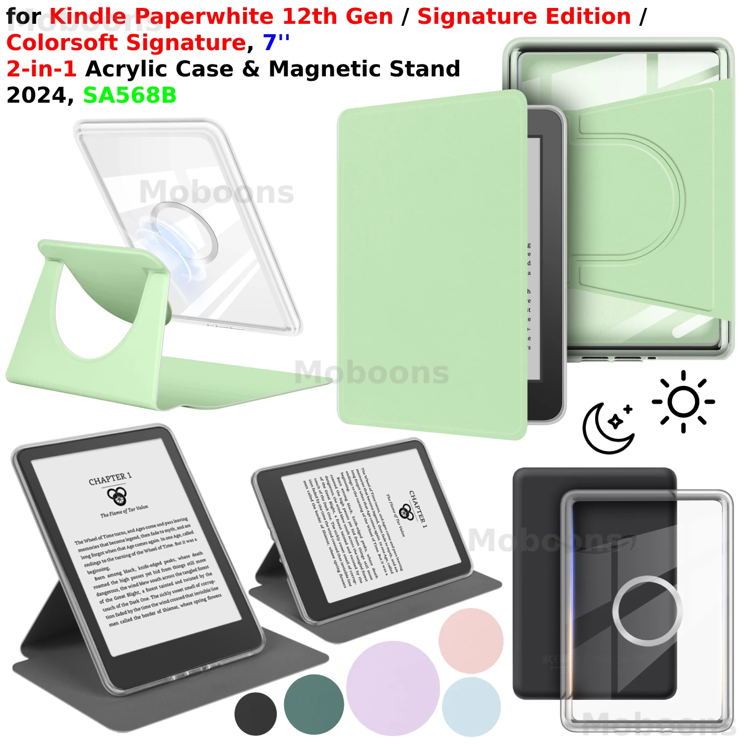 Для Kindle Paperwhite 12-го поколения Case Colorsoft Signature Edition 7 дюймов 2024 360 ° Поворотная магнитная съемная подставка 2-в-1 SA568B
Для Kindle Paperwhite 12-го поколения Case Colorsoft Signature Edition 7 дюймов 2024 360 ° Поворотная магнитная съемная подставка 2-в-1 SA568B