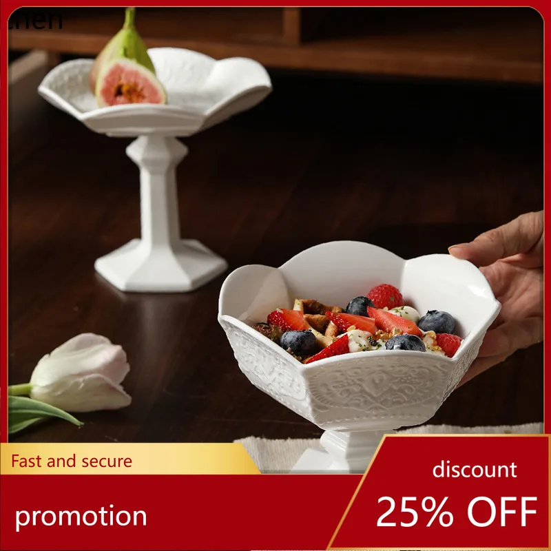 ZML ceramic high-footed fruit dessert bowl, oatmeal yogurt bowl, tea snack plate
ZML ceramic high-footed fruit dessert bowl, oatmeal yogurt bowl, tea snack plate