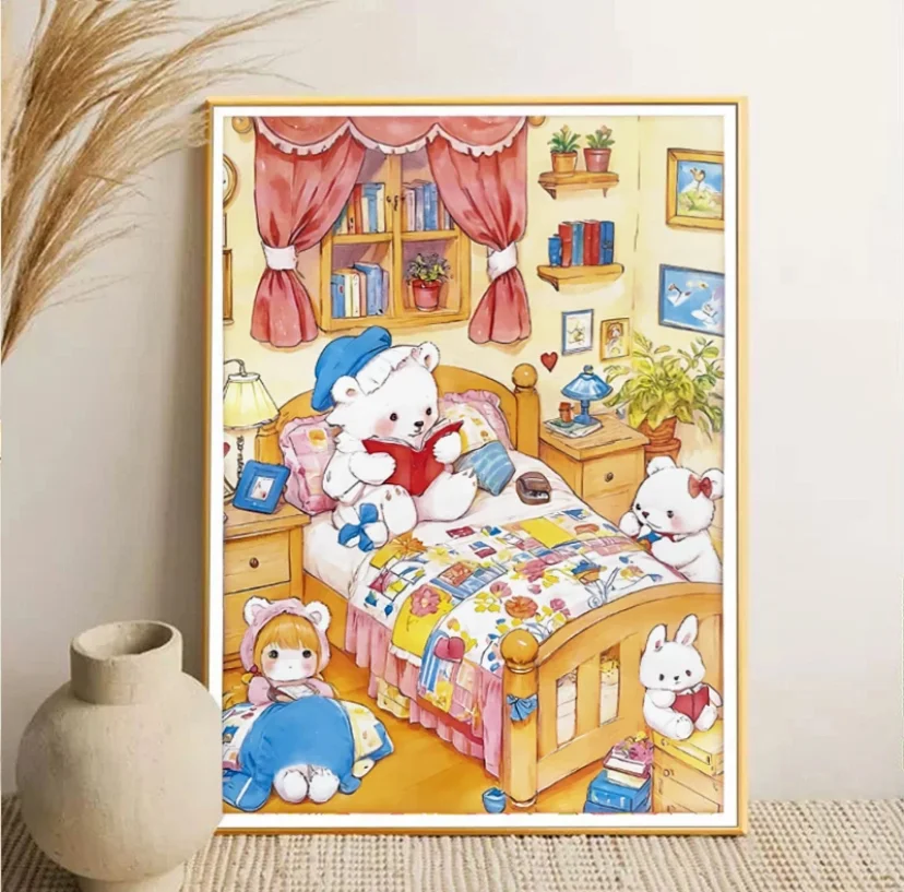 9ct 60x80cm the bear on the bed Cartoon Embroidery DIY Chinese Style Printed Kits Cross Stitch Needlework Set Home Decor Crafts
9ct 60x80cm the bear on the bed Cartoon Embroidery DIY Chinese Style Printed Kits Cross Stitch Needlework Set Home Decor Crafts