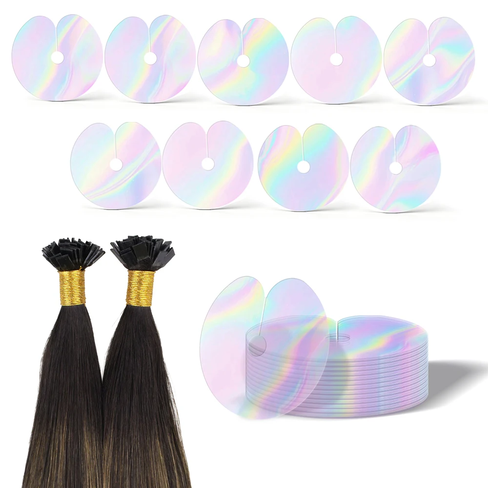 GlamorDove Holographic Heat Shield Guards for Hair Extensions – K-Tip Keratin Bond Protection Pads for Salon Use
GlamorDove Holographic Heat Shield Guards for Hair Extensions – K-Tip Keratin Bond Protection Pads for Salon Use