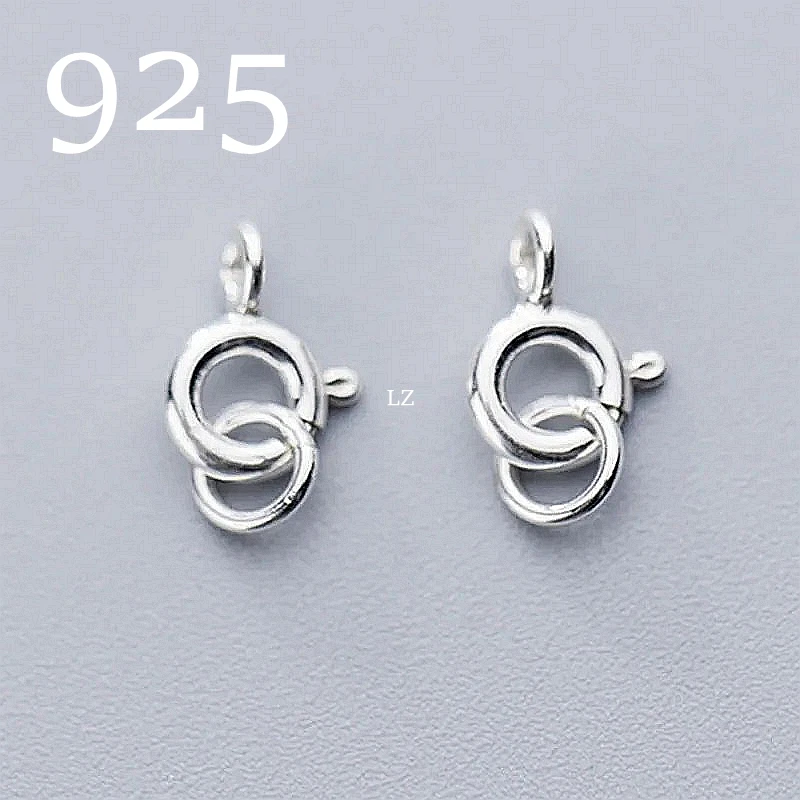 2pcs 100% 925 Sterling Silver Spring Clasp Connectors 5mm Silver Spring Hooks With Ring For Necklace Bracelets DIY Jewelry Make
2pcs 100% 925 Sterling Silver Spring Clasp Connectors 5mm Silver Spring Hooks With Ring For Necklace Bracelets DIY Jewelry Make