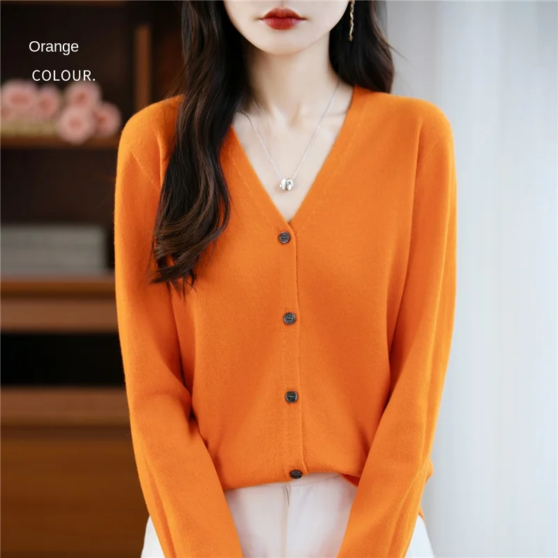 New Women's Autumn And Winter Knitted V-Neck Fashionable And Comfortable Cardigan, Korean-Style Solid-Color Long-Sleeved Top-112
New Women's Autumn And Winter Knitted V-Neck Fashionable And Comfortable Cardigan, Korean-Style Solid-Color Long-Sleeved Top-112