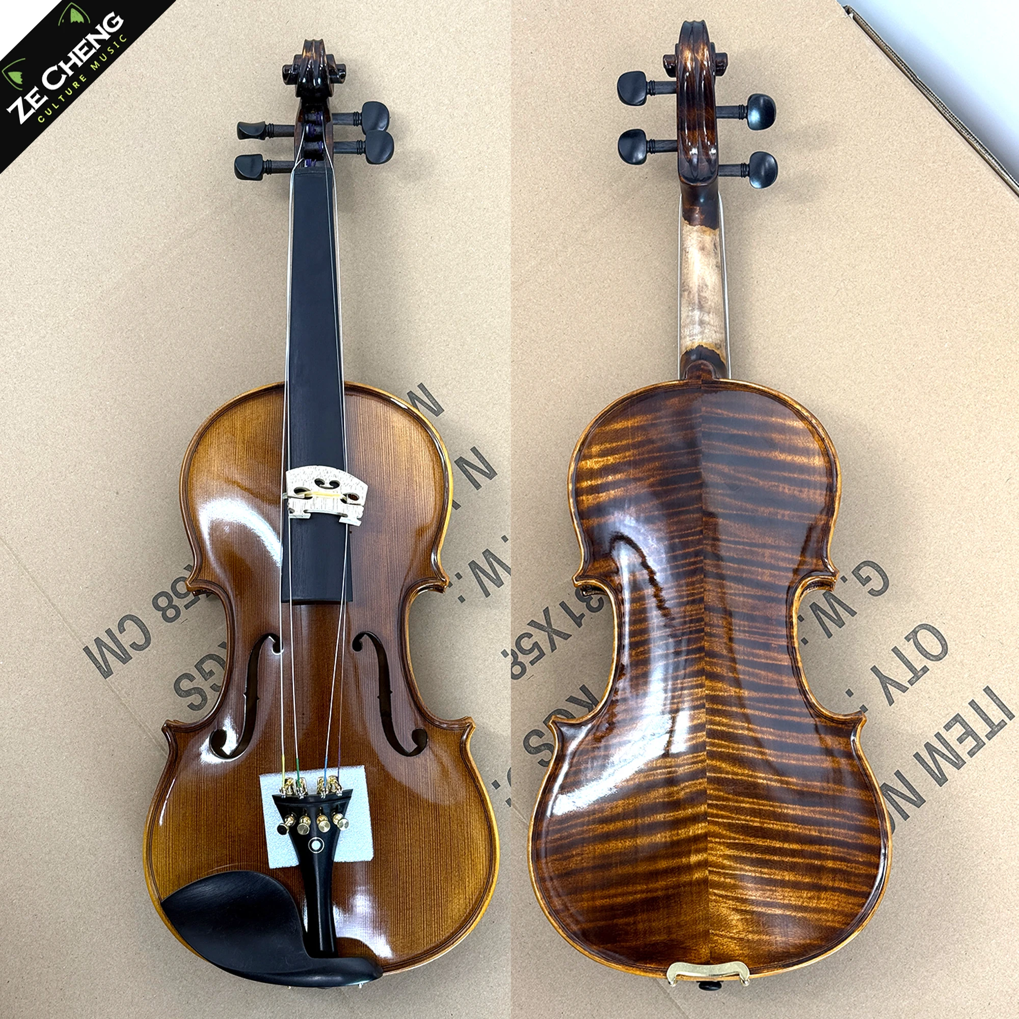 Handmade Full-Size High-End Violin Oily Varnish Natural Flame Maple Antique Spruce Board Ebony Fit Violin 4/4
Handmade Full-Size High-End Violin Oily Varnish Natural Flame Maple Antique Spruce Board Ebony Fit Violin 4/4