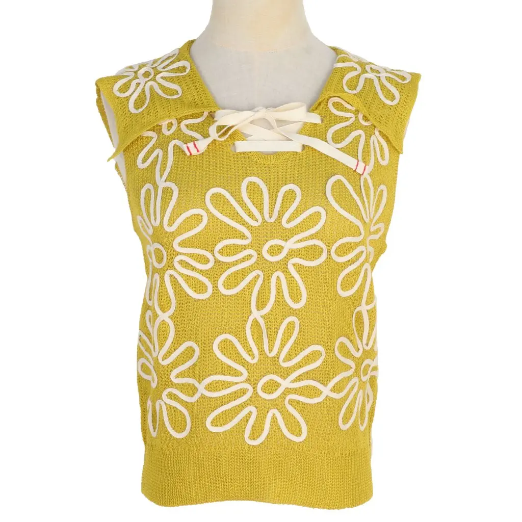 Floral Sleeveless Vest for Women European American Style Navy Collar Fashionable Elegant Thin Knitted New Spring Summer Ethnic
Floral Sleeveless Vest for Women European American Style Navy Collar Fashionable Elegant Thin Knitted New Spring Summer Ethnic
