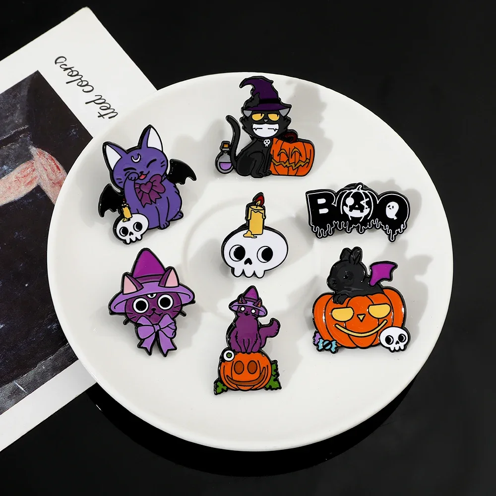 7 Pcs Cartoon Cat Brooch Funny Pumpkin Head Wizard Hat Enamel Pin Metal Badge Backpack Clothing Accessories Halloween Gifts
7 Pcs Cartoon Cat Brooch Funny Pumpkin Head Wizard Hat Enamel Pin Metal Badge Backpack Clothing Accessories Halloween Gifts