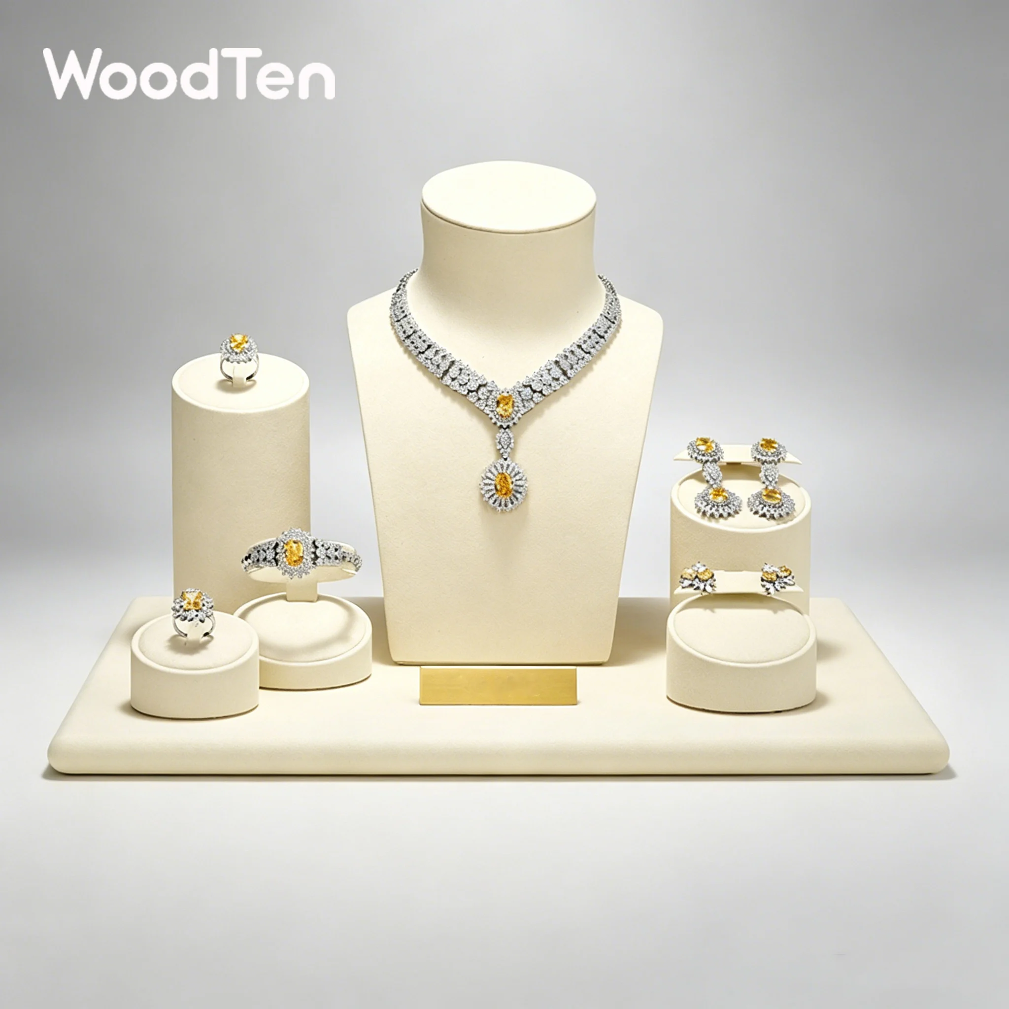 WoodTen Beige Microfiber Jewelry Display Stands for Rings Earrings Necklaces Bracelets Premium Window Display Prop
WoodTen Beige Microfiber Jewelry Display Stands for Rings Earrings Necklaces Bracelets Premium Window Display Prop