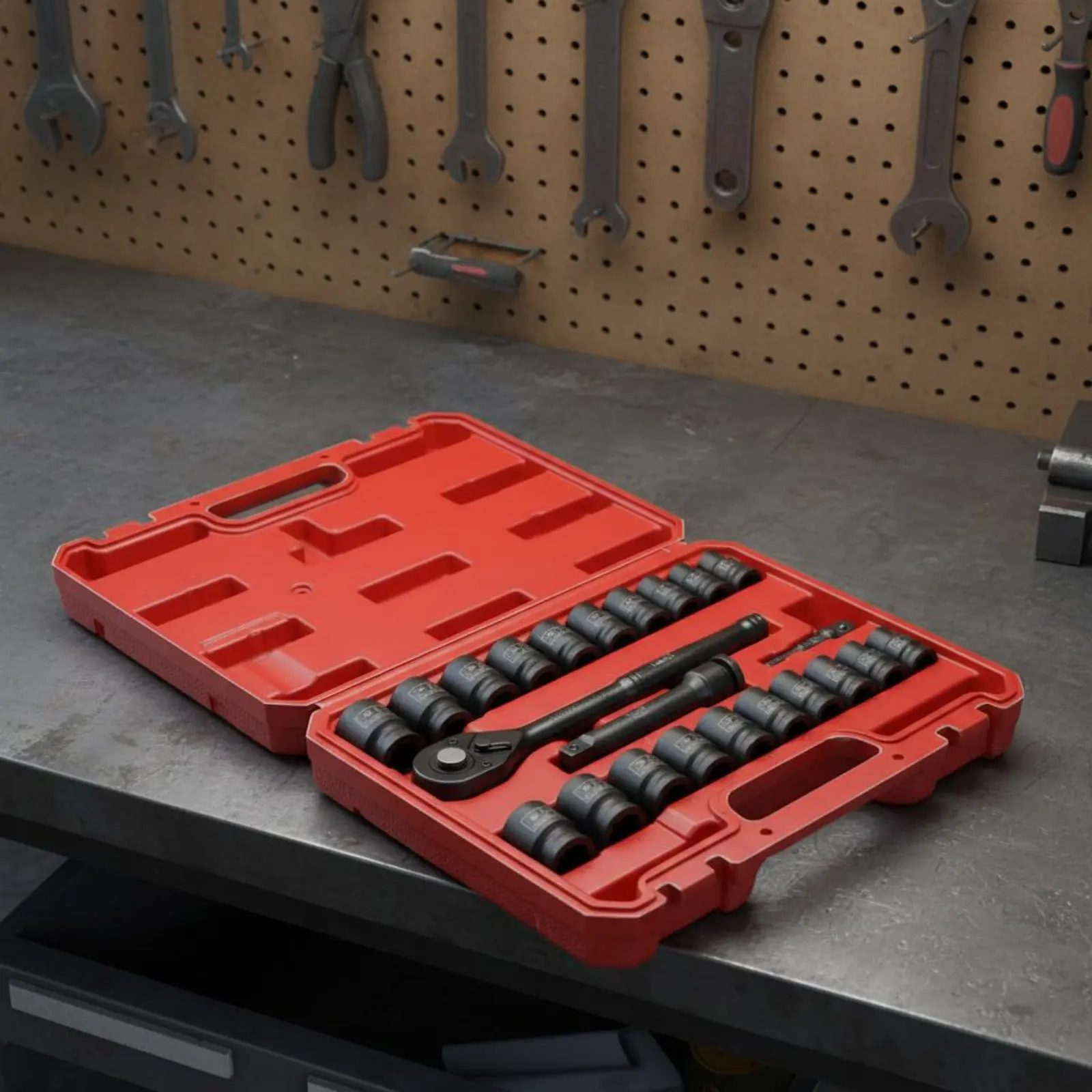 23 Pieces 1/2 Inch Shock-Resistant Socket Set Thickened Short Hex Socket Set Hand Tools Cr-Mo Steel 6-Point Design for Workshop
23 Pieces 1/2 Inch Shock-Resistant Socket Set Thickened Short Hex Socket Set Hand Tools Cr-Mo Steel 6-Point Design for Workshop