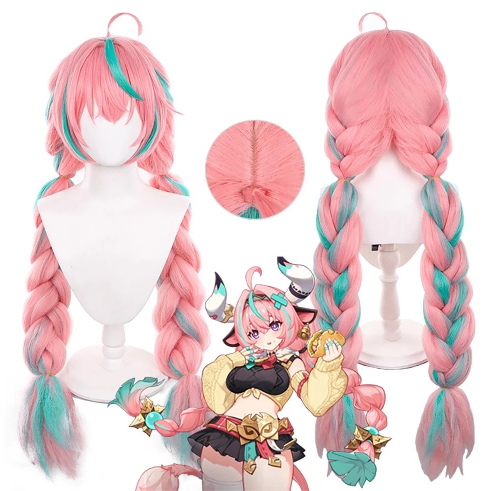Varesa Cosplay Synthetic Hair 100 Cm Long Pre-Woven Pinkish-Green Double Braids Halloween Costume Party Anime Game Wig 
Varesa Cosplay Synthetic Hair 100 Cm Long Pre-Woven Pinkish-Green Double Braids Halloween Costume Party Anime Game Wig