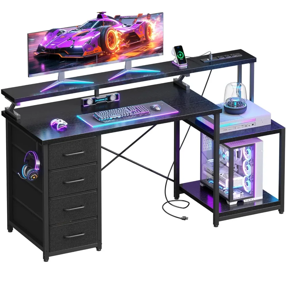 Игровой компьютерный стол 55 дюймов с розетками и 4 ящиками, стол для домашнего офиса с подставкой для монитора и полками для принтера, на заказ
Игровой компьютерный стол 55 дюймов с розетками и 4 ящиками, стол для домашнего офиса с подставкой для монитора и полками для принтера, на заказ