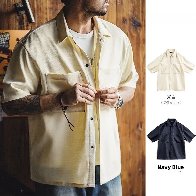 Maden Casual Oversize ort Sve irt Men's Summer Breathable Loose Fit Iron-Free Drape Texture American Sle Workwear
Maden Casual Oversize ort Sve irt Men's Summer Breathable Loose Fit Iron-Free Drape Texture American Sle Workwear