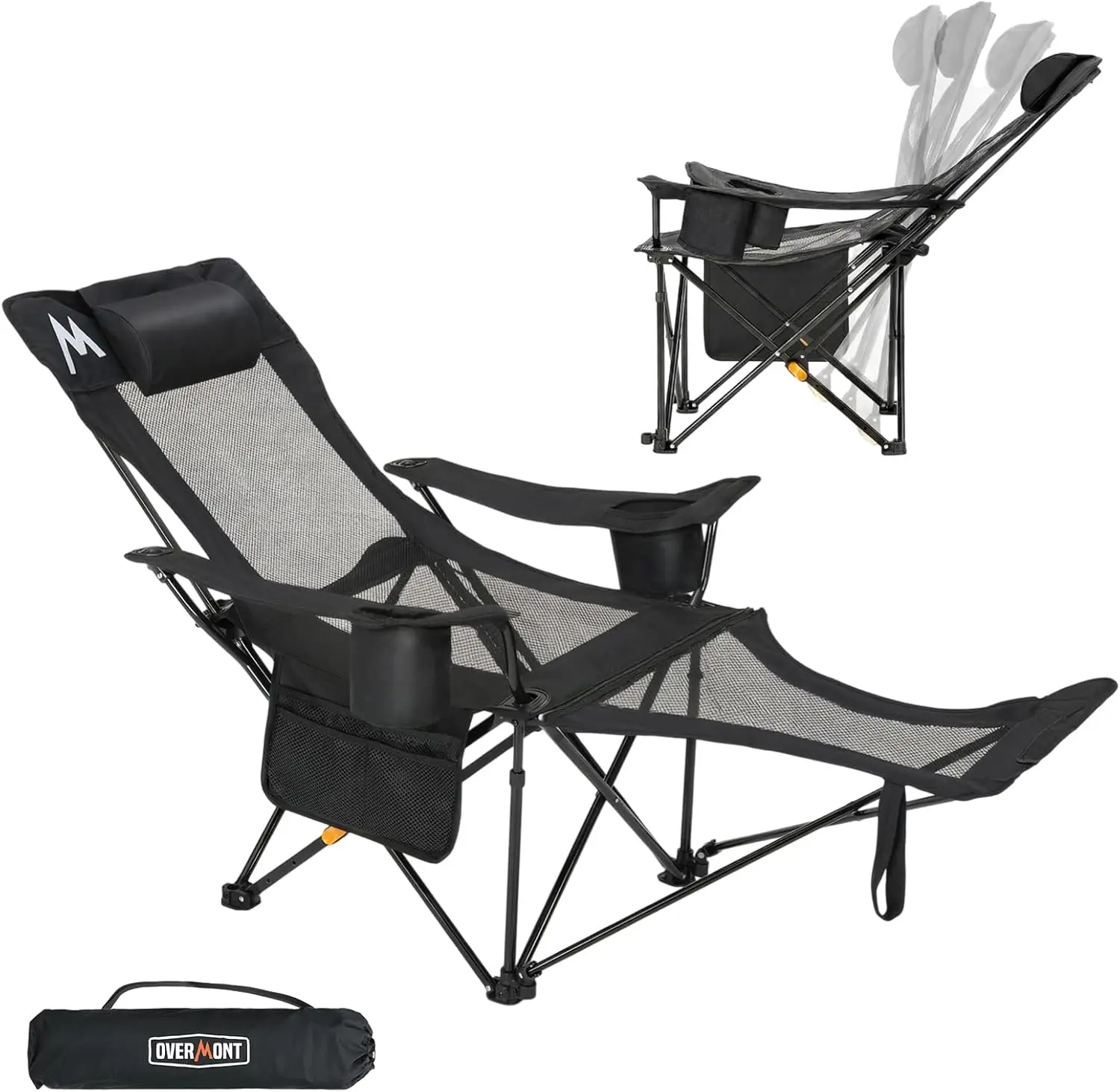 4-Position Reclining Camping Chair with Removable Footrest, Support 300LBS, Portable Folding Lounge for Outdoor Beach Lawn Patio
4-Position Reclining Camping Chair with Removable Footrest, Support 300LBS, Portable Folding Lounge for Outdoor Beach Lawn Patio