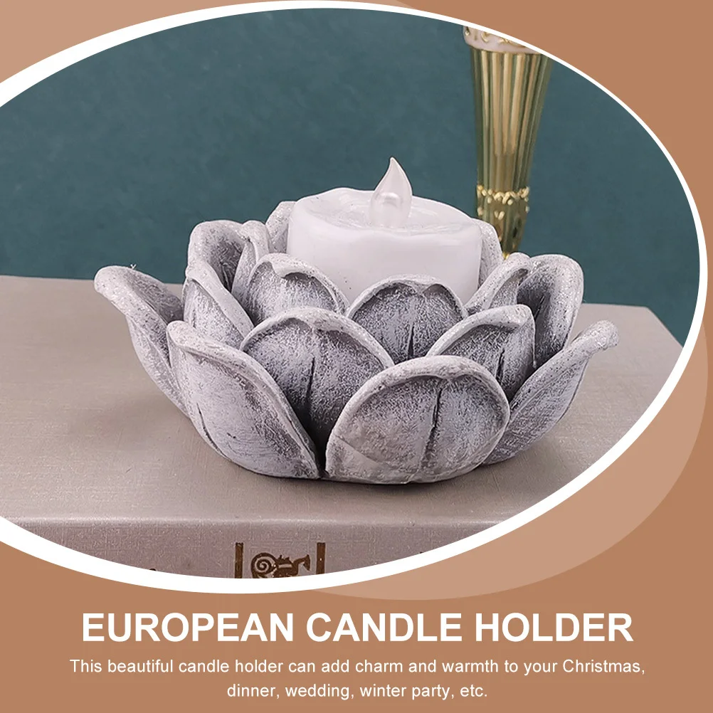 European Style Resin Lotus Holder Desktop Candlestick Home Decorative Stand Dinner Party Winter Decor 
European Style Resin Lotus Holder Desktop Candlestick Home Decorative Stand Dinner Party Winter Decor