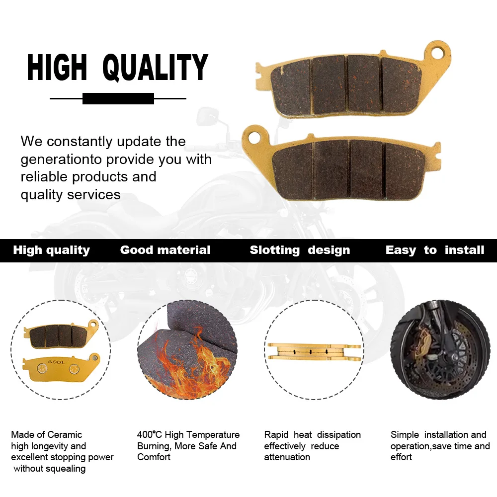 Front Brake Pads Disc Tablets For TRIUMPH Bonneville Newchurch 865cc 865 2015 Speedmaster 765cc 765 Bobber 1200cc 1200 2017-2020
Front Brake Pads Disc Tablets For TRIUMPH Bonneville Newchurch 865cc 865 2015 Speedmaster 765cc 765 Bobber 1200cc 1200 2017-2020