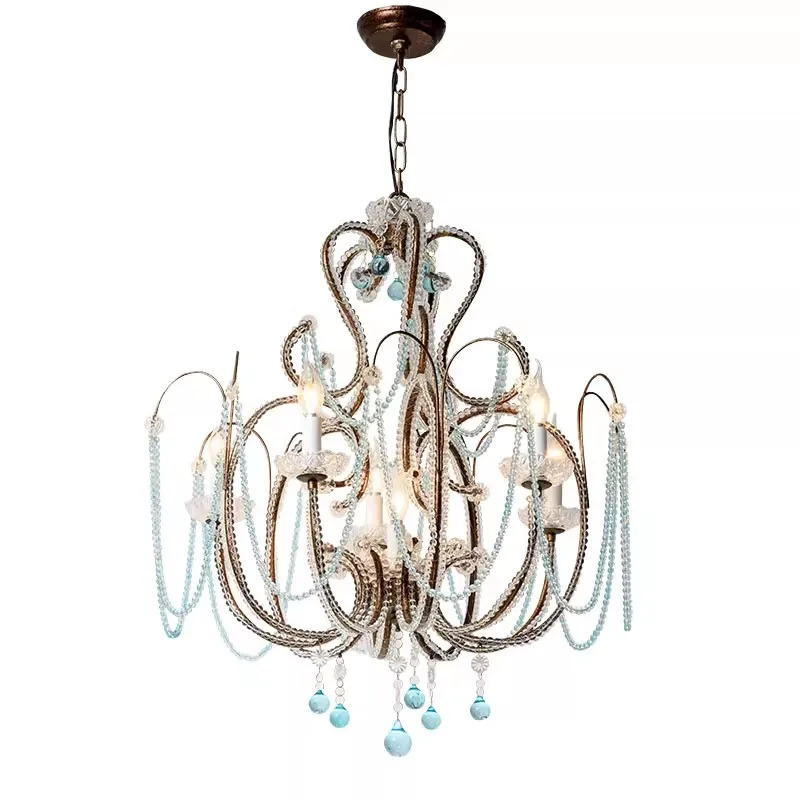 American country chandelier living room lamp blue crystal retro cafe restaurant lamp
American country chandelier living room lamp blue crystal retro cafe restaurant lamp