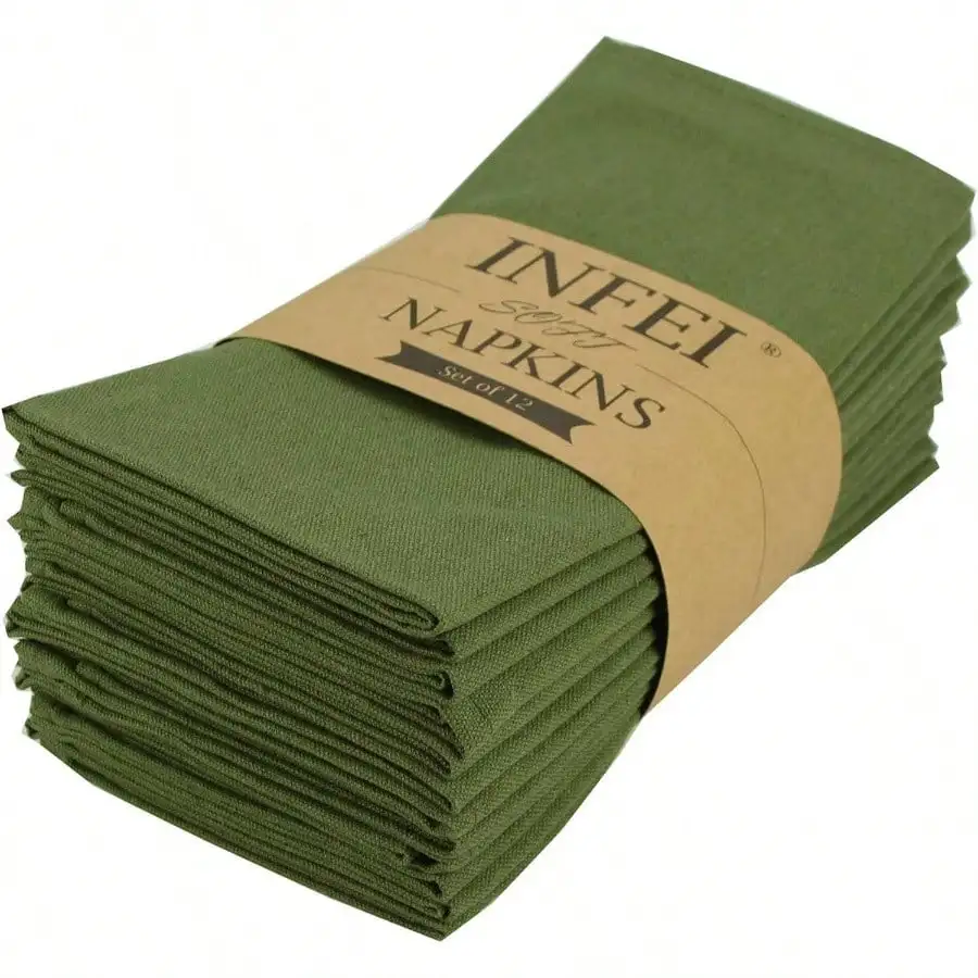 Cotton Blended Dinner Cloth Napkins - Set Of 12 17x 17 Inches - Events Home Use Olive Green
Cotton Blended Dinner Cloth Napkins - Set Of 12 17x 17 Inches - Events Home Use Olive Green
