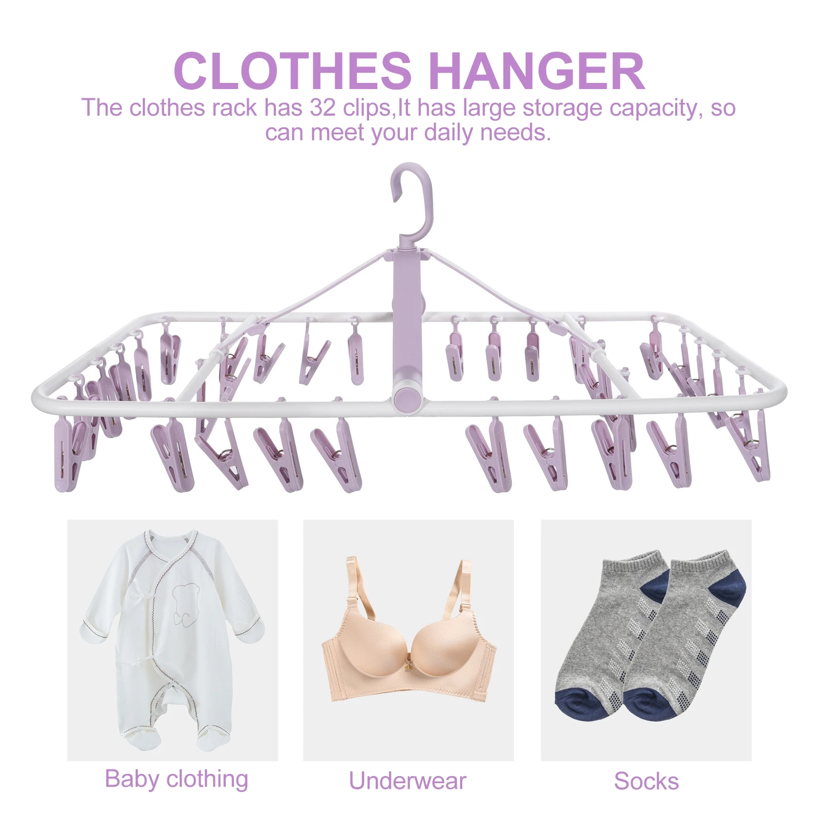 PP Material Clothes Laundry Drying Hanger Socks Drying Rack 32 Clips Portable Hanger Sturdy Design Laundry Balcony
PP Material Clothes Laundry Drying Hanger Socks Drying Rack 32 Clips Portable Hanger Sturdy Design Laundry Balcony